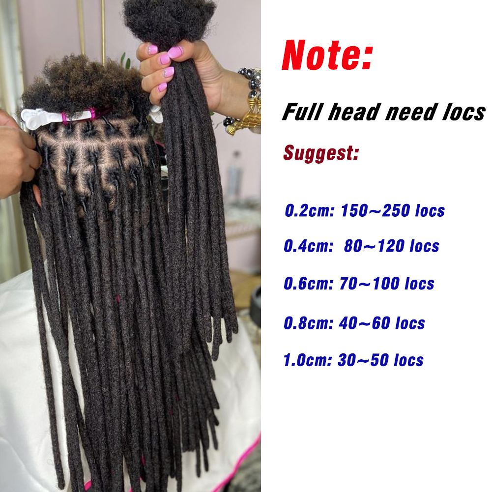Curly Ends Boho Locs Handmade 100% Human Hair Micro Loc Extensions Sisterlocks Style Dreadlock Extensions Detail Section 8