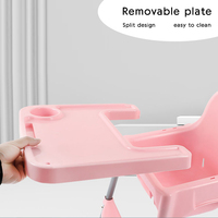 Chaise haute multifonctionnelle réglable pour l'alimentation des bébés, table en plastique pour enfants et chaise d'alimentation pour bébés