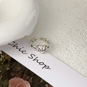 <b>Silver</b> Ruitai S925 Sterling <b>Silver</b> Letter <b>Ring</b> For Women Light Luxury Korean Style Versatile Jewelry Gift - Product Image 2