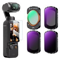 Kit de 4 filtres magnétiques K&F Concept (CPL/Diffusion Noire 1/4+ND16+ND64+ND256) compatible avec les stabilisateurs DJI Osmo Pocket 3/4