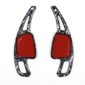 Lot de 2 manettes de vitesse sport en carbone ABS pour <span class=keywords><strong>Audi</strong></span> A3 A4 A5 S3 S4 S5 SQ5 SQ7 Q2 Q3 Q5 Q7 <span class=keywords><strong>TT</strong></span> TTS volant de voiture manette de vitesse à palettes - Product Image 4