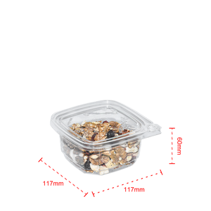 Tùy chỉnh 12oz vuông giả mạo bằng chứng dùng một lần rõ ràng minh bạch Nut bao bì hộp nhựa với nắp - Product Image 3