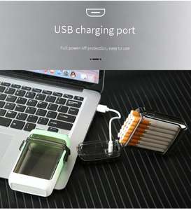 Hot Sale Colorful Plastic 20 Pack Smoking Case Logo Waterproof <b>Storage</b> <b>Box</b> Cigarette Case With Charging Electric Lighter Button - Product Image 3