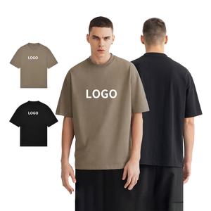 เสื้อยืดพิมพ์ลายว่างเปล่าขนาดใหญ่พิเศษ300 GSM สตรีทแวร์ผ้าคอตตอน100% 290สีขาวโชว์ไหล่สำหรับผู้ชาย - Product Image 1