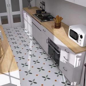 Azulejos de Porcelana Mate Vitrificados Antideslizantes y Resistentes al Ácido, Diseño Moderno Francés, 300x300 400x400, con Diseño de Flores y Plantas - Product Image 3