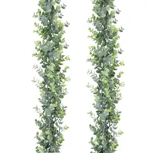 Faux Eucalyptus Garland Plant Kunstmatige Wijnstokken Opknoping Eucalyptus Bladeren Groen Slinger Voor Bruiloft Achtergrond Boog Muur Decor