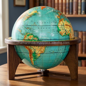 Mapa del Mundo Chamanico Antiguo de la India con Soporte de Mesa, de PVC, Plástico y Metal, para Geografía, en Varios Tamaños - Product Image 2