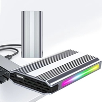 Carcasa de aluminio para disco duro M2 SSD, carcasa HDD, carcasa NVME SSD tipo C, carcasa USB3.1 a NVME M2, carcasa RGB Light M.2