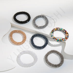 हस्तनिर्मित उच्च अंत क्रिस्टल हेयरबैंड नए उच्च लोचदार रबर बैंड थोक बाल संबंध - Product Image 1