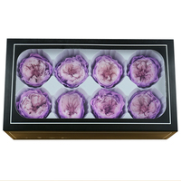 Bunga asli sentuh selamanya, bunga Austin Head mawar 4-5cm yang diawetkan, warna merah biru dan Pink untuk Hari Valentine grosir 8 buah