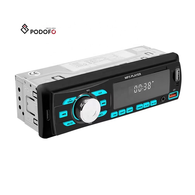 Podofo Car MP3 Player Single Din Car Radio Audio Music USB Charging/BT/SD/AUX-IN/AM/FM Car Locator Mobile APP
