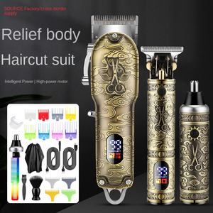 Juego de cortadora de pelo eléctrica <span class=keywords><strong>profesional</strong></span> con <span class=keywords><strong>Amazon</strong></span> Trimmer Hair Carving Pusher Shaver Nose Hair Trimmer Caja de regalo - Product Image 2