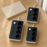 Multiprise intelligente USB standard européenne russe 10A avec 6 ports USB-A pour usage domestique et professionnel, avec plusieurs prises