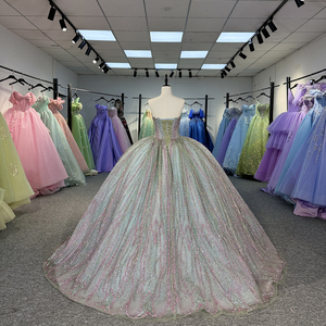 For 6800 Colorful Sweetheart Empire Puffy Women's Quinceanera Dresses with Beading Appliques Crystal Natural Waistline - Product Image 5