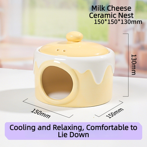 <strong>hamster</strong> <strong>hides</strong> in the summer ice house. Golden-haired bear ceramic nest food bowl water jug toy landscaping cooling supplies - Product Image 6
