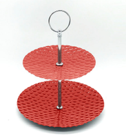 Support à gâteau rond moderne à 2 niveaux, support de présentation de desserts de couleur personnalisée, support de service pour buffet pour la décoration de table de mariage