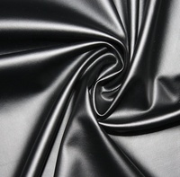 Expédition immédiate SHIJIA Tissu en similicuir PU noir imperméable avec doublure tricotée à motif fini pour vestes, gants et robes