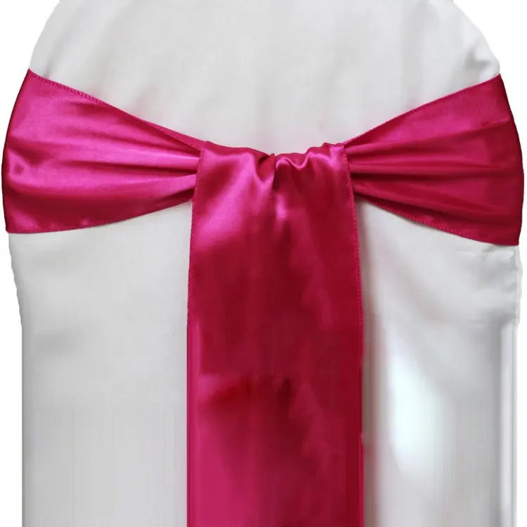 Meist verkaufte Produkte Satin Ribbon Bows Tie Spandex Stuhl bezüge Hochzeits dekoration Stuhl Schärpen