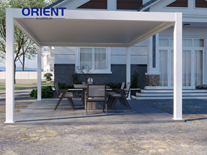 Pérgola de Techo con Aspersores de Aluminio Motorizados, Pérgola de Jardín con Protección Solar, Pérgola de Techo con Revestimiento de Aluminio Impermeable para Exteriores - Product Image 5