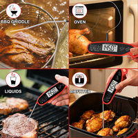 Termometer Daging BBQ Elektronik Digital LCD Lipat Ganda untuk Memasak di Dapur dengan Pembacaan Instan