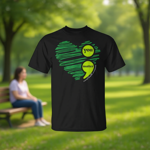 T-shirt promozionale ispiratrice per la consapevolezza sulla salute mentale - Product Image 3