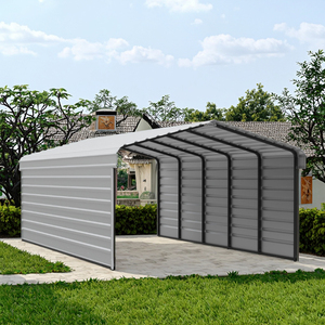 Garage en métal robuste de 20 pieds x 30 pieds pour abri de voiture, de camion et de bateau en acier avec 2 kits de paroi latérale - Product Image 1