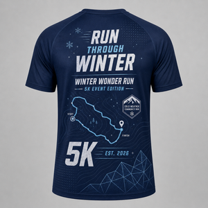Camiseta Winter Wonder Run para Clima Frío, Carrera de 5K, Ropa Personalizada para Eventos de Carrera - Product Image 3