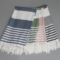 En gros 100% coton serviette éponge pour plage gym yoga avec glands