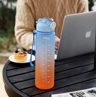 Bouteille d'eau de sport grande capacité en PC de qualité alimentaire, dégradée, portable pour le cyclisme