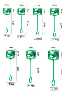 <span class=keywords><strong>Options</strong></span> multi-tailles Accessoires d'aquarium Carré de réservoir Poignée en métal Filet de pêche à poisson Vert - Product Image 3