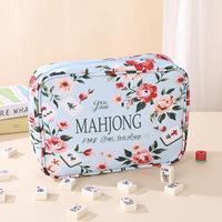 Kit de Mahjong de Luxe 160 Tuiles, Incluant un Ensemble de Mahjong en Acrylique à Quatre Couches, Tapis de Mahjong et de Poker, Sac de Rangement, Supports et Poussoirs