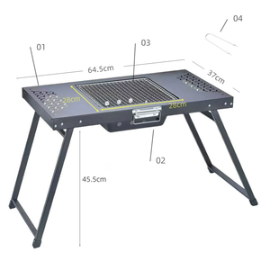 Ev paslanmaz çelik katlanabilir masa ızgara taşınabilir açık kamp barbekü ızgara piknik kullanımı kolay kömür ızgara - Product Image 4
