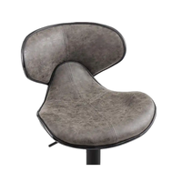 Vente en gros de tabouret de bar à gaz antique style unique en cuir PU chaise de cuisine pivotante haute avec dossier