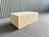 Table basse rectangulaire en travertin beige naturel Wabi Sabi, table centrale en pierre, taille personnalisée, meubles de salon