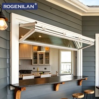Porte pliante extérieure en aluminium minimaliste Rogenilan, imperméable, avec verre trempé, pour maisons