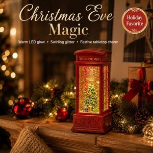 Regalos de Navidad, Linterna de Agua con Purpurina Giratoria, Adorno Navideño con Luz LED para Mesa, Decoración para el Hogar, Ambiente Festivo Navideño - Product Image 3