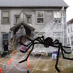 Decorazioni di Halloween festa segreta Ghost Magnator Cotton Mesh Tulle Sticky Giant Spider-Man Shooter Web - Product Image 2