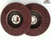 Disque à lamelles en oxyde d'aluminium de 4 pouces (100 mm), grain 60, T27/T29, support en fibre de verre pour le meulage de l'acier inoxydable, abrasif haute densité