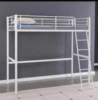 Lit mezzanine moderne en métal pour une personne – Idéal pour la famille