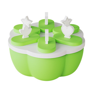 Moules à glace 6 motifs floraux verts, moule à sucettes glacées en plastique, passe au lave-vaisselle, pour glaces maison - Product Image 1