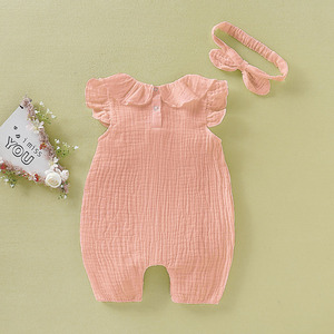 Ensembles de vêtements pour bébés filles, barboteuses et combinaisons grandes tailles avec dentelle, vente en gros - Product Image 2