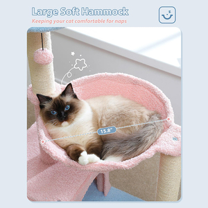 Fabricante personalizado de lujo azul Rosa felpa flor gato árbol al por mayor de alta resistencia gato alto árbol Torre superventas raspador <span class=keywords><strong>para</strong></span> <span class=keywords><strong>gatos</strong></span> - Product Image 6