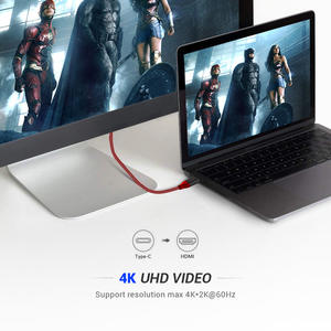 QGeeM USB-C pour <span class=keywords><strong>adaptateur</strong></span> <span class=keywords><strong>HDMI</strong></span> 4K 60Hz Thunderbolt 3 convertisseur pour MacBook pour Huawei <span class=keywords><strong>Samsung</strong></span> <span class=keywords><strong>S10</strong></span> Audio vidéo tressé DP pour Compu - Product Image 5