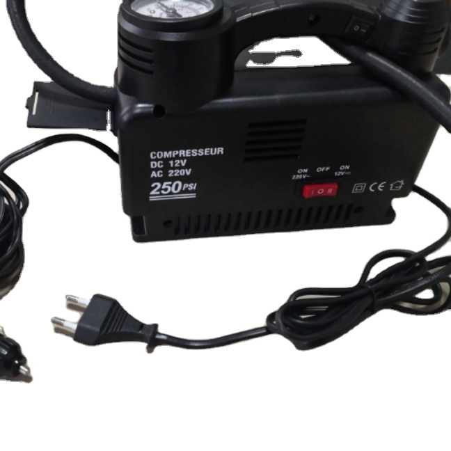 Портативный пластиковый автомобильный воздушный компрессор 12 В DC/AC 250psi