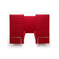 Canapé multifonctionnel pour espace commun, cabine de réception insonorisée en tissu, design de bureau modulaire, ensemble de canapés à dossier haut avec écran