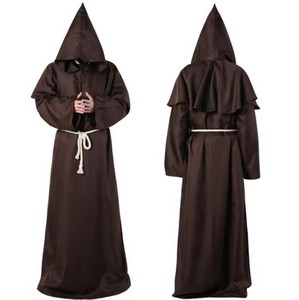 Disfraz <span class=keywords><strong>de</strong></span> Halloween Medieval para Cosplay <span class=keywords><strong>de</strong></span> Película/TV, Capa con Capucha, Túnica <span class=keywords><strong>de</strong></span> Monje, <span class=keywords><strong>Traje</strong></span> <span class=keywords><strong>de</strong></span> Fraile, Atuendo <span class=keywords><strong>de</strong></span> Mago, Vestimenta <span class=keywords><strong>de</strong></span> Sacerdote para Hombre - Product Image 3