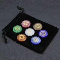 Tujuh Set Batu Kristal Chakra, Batu Kristal Penyembuhan Reiki Mata Kucing Chakra Yoga