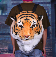 Sac à dos en peluche tête de tigre personnalisé, sac à dos scolaire en peluche pas cher pour adolescent