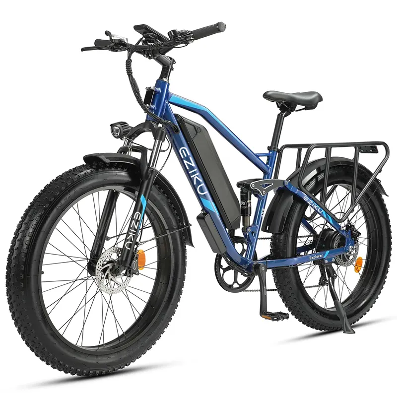 2024 नई शैली 48V 750W मोटर पावर इलेक्ट्रिक माउंटेन बाइक 2023 26\" हटाने योग्य 48V 17.5AH बैटरी वयस्कों के साथ फैट टायर साइकिल