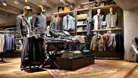 Meuble de Boutique pour hommes, présentoir de vêtements en Jeans, présentoir de Table de magasin de vêtements